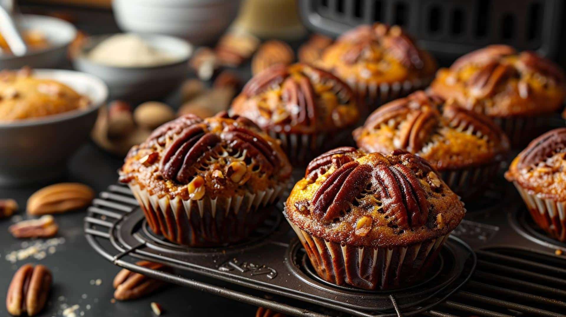 Air Fryer Pecan Pie Muffins