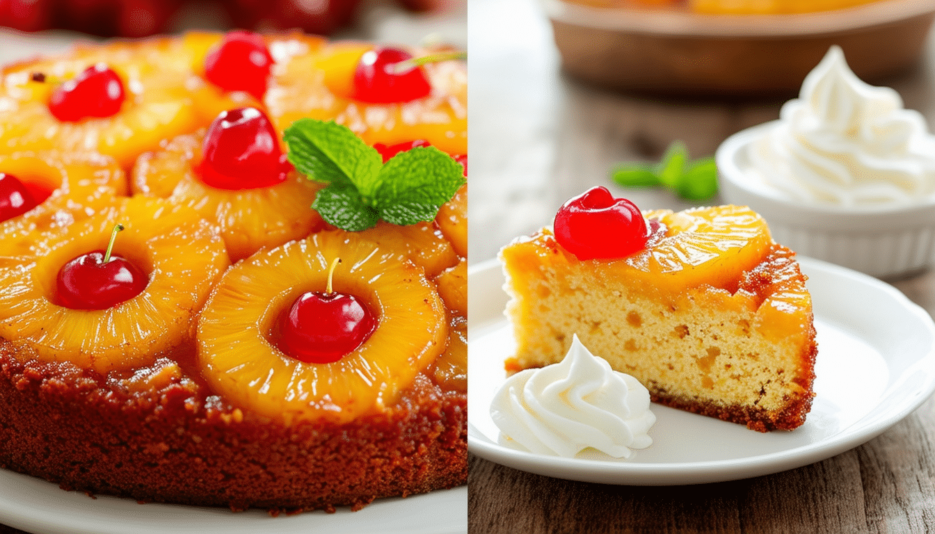 enjoy a deliciously moist and caramelized air fryer pineapple upside-down cake, featuring sweet pineapple and a buttery cake base. perfectly cooked in your air fryer, this delightful dessert is quick to prepare and a crowd-pleaser for any occasion!