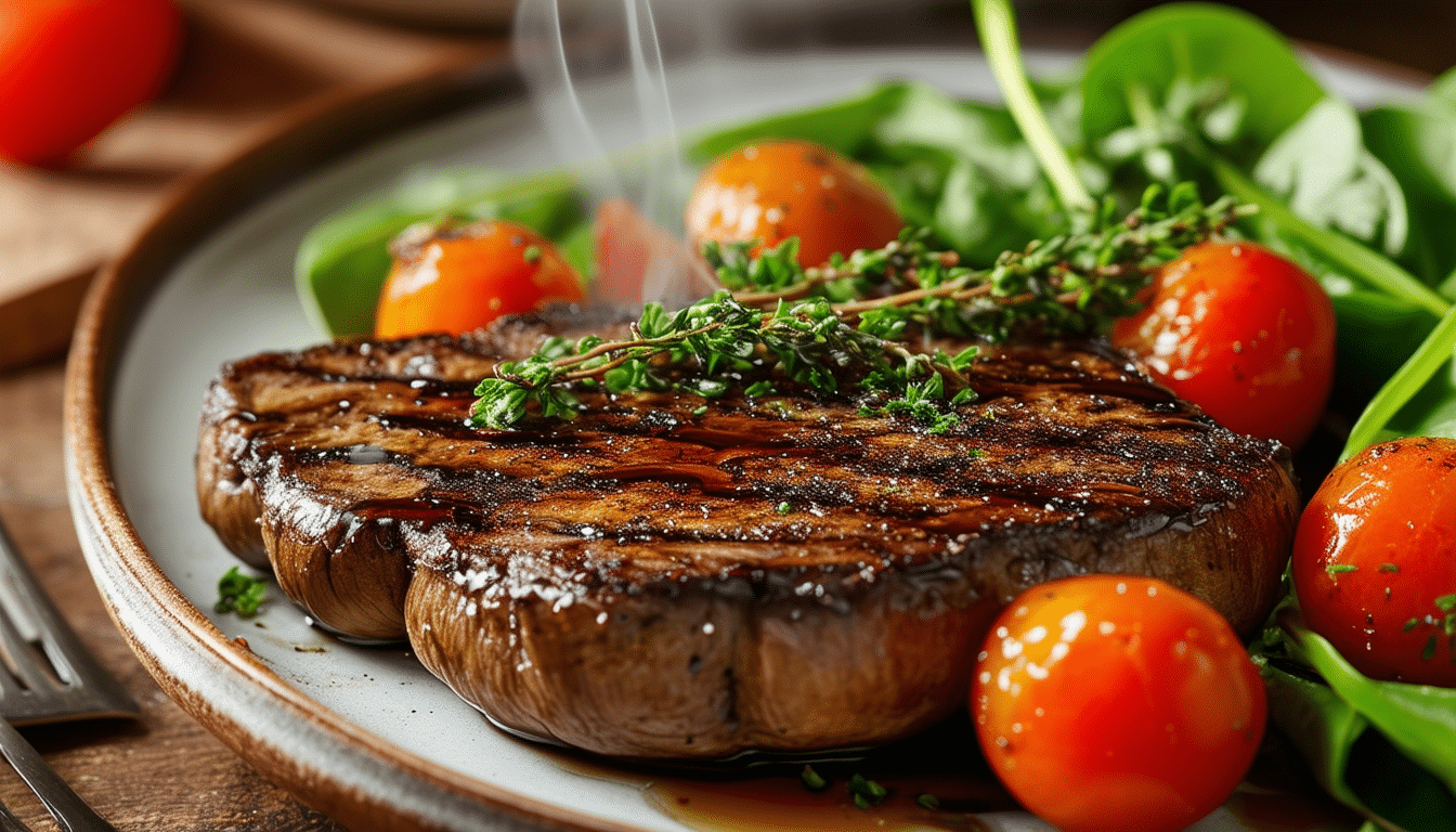discover a delicious and healthy way to enjoy portobello mushroom steaks with our air fryer recipe. perfectly seasoned and cooked to perfection, these flavorful steaks are a satisfying vegetarian dish that's easy to prepare and packed with nutrients. elevate your meals with this quick and tasty air fryer option!