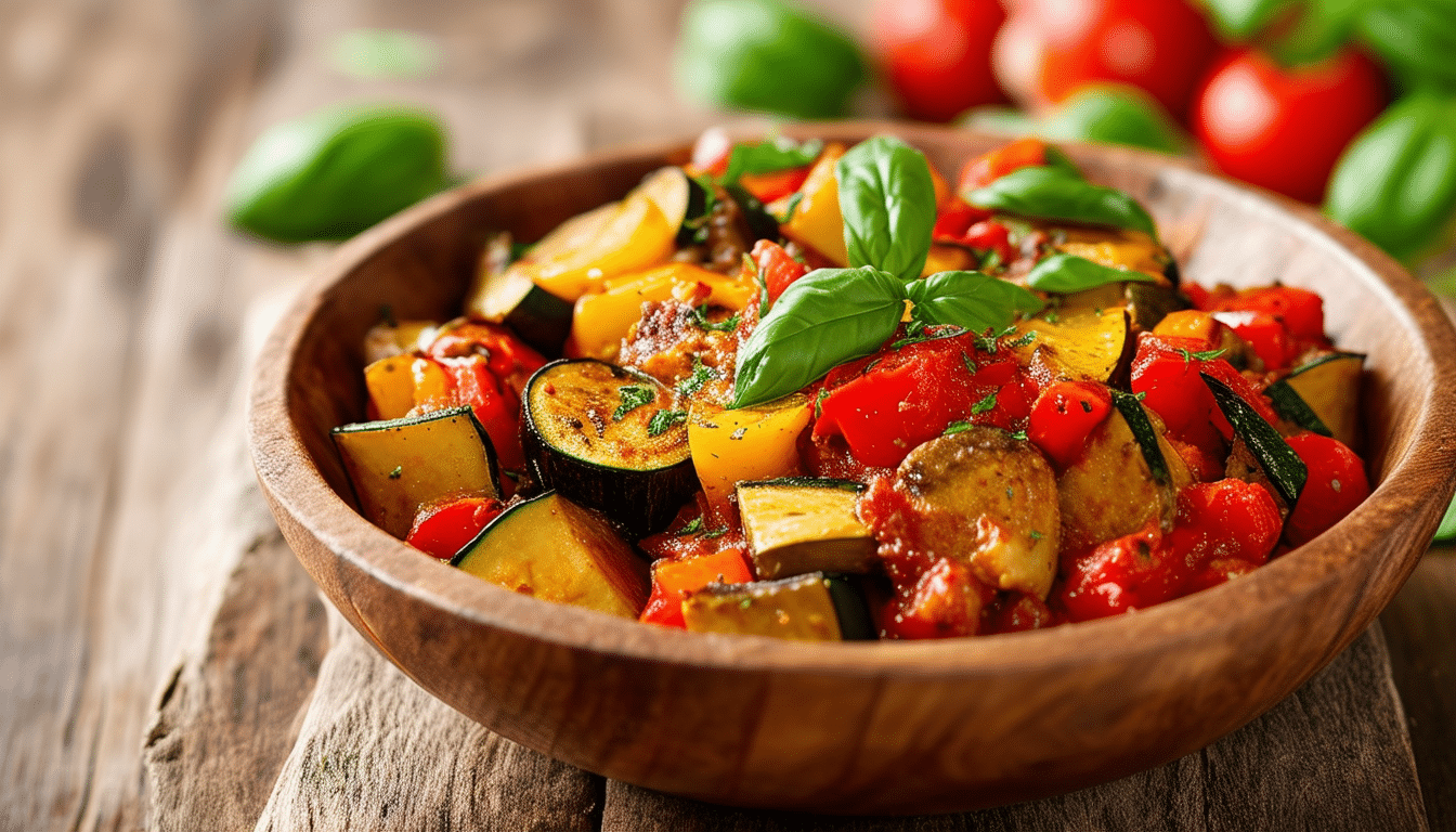 discover a delicious and healthy twist on a classic french dish with our air fryer ratatouille recipe. enjoy perfectly cooked vegetables with a burst of flavor, all made in a fraction of the time. ideal for a quick weeknight dinner or a vibrant side dish!