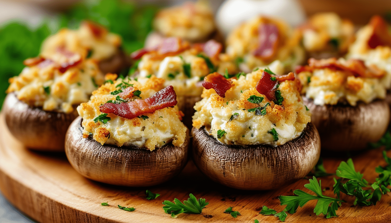 discover the perfect appetizer with our air fryer savory stuffed mushrooms! bursting with flavors and made easy using your air fryer, these delicious bites are packed with creamy cheese, herbs, and spices. perfect for gatherings or a tasty snack!