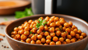 discover the delicious and healthy world of air fryer spiced chickpeas. this quick and easy recipe transforms simple chickpeas into a crispy, flavorful snack that's perfect for satisfying your cravings. packed with spices, these air-fried chickpeas are a nutritious addition to any meal or a great snack on the go!