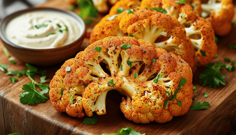 discover the bold flavors of air fryer spicy cauliflower steaks, a delicious and healthy vegetarian dish that's easy to prepare. perfectly seasoned and cooked to crispy perfection, these steaks make a fantastic main course or side dish for any meal.