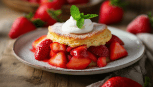 discover a delightful twist on a classic dessert with our air fryer strawberry shortcakes. enjoy fluffy, golden biscuits topped with fresh strawberries and whipped cream, all made effortlessly in your air fryer for a quick and delicious treat!