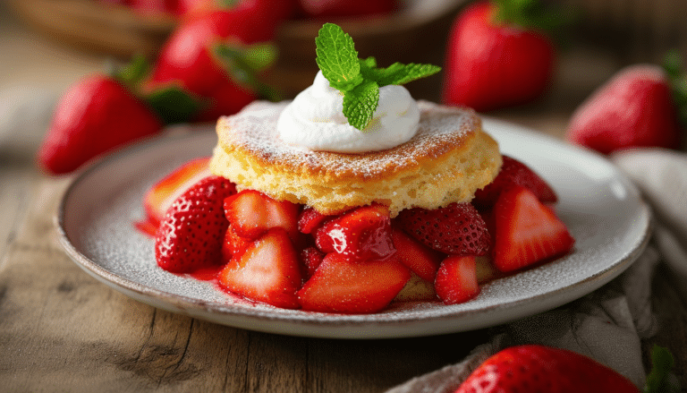 discover a delightful twist on a classic dessert with our air fryer strawberry shortcakes. enjoy fluffy, golden biscuits topped with fresh strawberries and whipped cream, all made effortlessly in your air fryer for a quick and delicious treat!