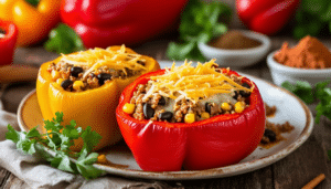 discover a delicious and healthy way to enjoy stuffed peppers with our air fryer stuffed peppers recipe! packed with flavor and cooked to perfection in the air fryer, these vibrant peppers are filled with a savory mixture of grains, protein, and spices. perfect for a quick weeknight dinner or a fun appetizer!