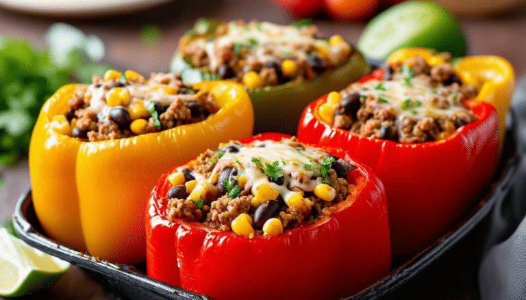 discover a delicious and healthy recipe for air fryer stuffed peppers that combines vibrant flavors and nutritious ingredients. perfect for an easy weeknight dinner, these stuffed peppers are quick to prepare and cook, delivering a satisfying meal in no time!