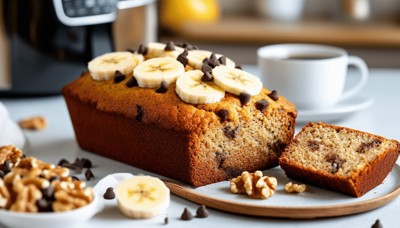 discover the delicious and healthy air fryer vegan banana bread recipe! this easy-to-make dessert is perfect for breakfast or a sweet treat, featuring ripe bananas and wholesome ingredients. enjoy a guilt-free indulgence that's crispy on the outside and moist on the inside, all made in your air fryer!