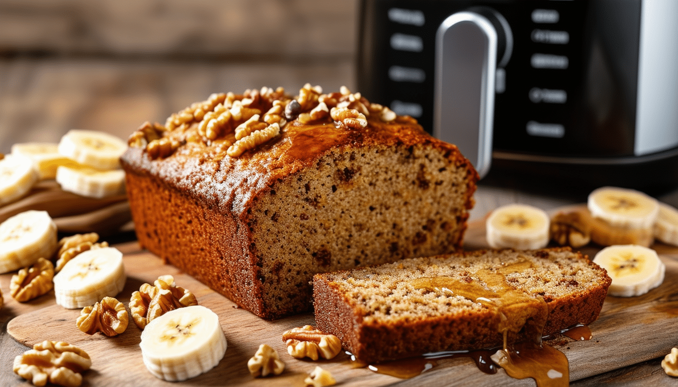 discover the delightful world of healthy baking with our air fryer vegan banana bread recipe. enjoy a moist, flavorful treat that's simple to make, using ripe bananas and wholesome ingredients. perfect for vegan enthusiasts and anyone looking for a delicious guilt-free snack!