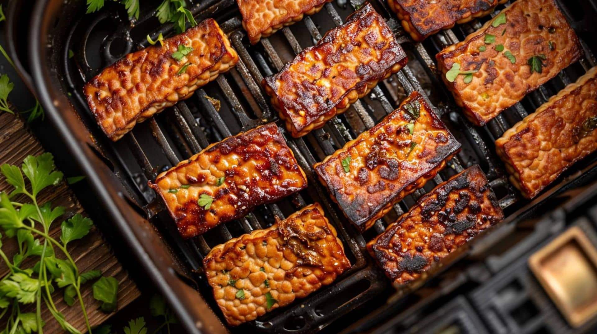 Air Fryer Vegan Jerky (made with marinated tempeh)