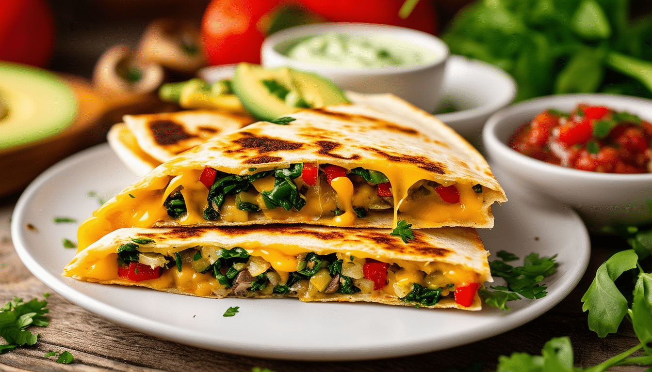 discover the perfect blend of flavors with our air fryer veggie quesadillas! crispy, cheesy, and loaded with fresh vegetables, these quick and healthy quesadillas are a delightful addition to your mealtime. perfect for a snack or a main dish!