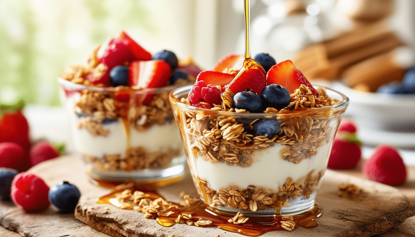 delight in the perfect blend of health and taste with our air fryer yogurt granola cups. these easy-to-make snacks combine creamy yogurt and crunchy granola for a delicious breakfast or treat. perfectly portioned and ready in no time, they offer a nutritious option to fuel your day!