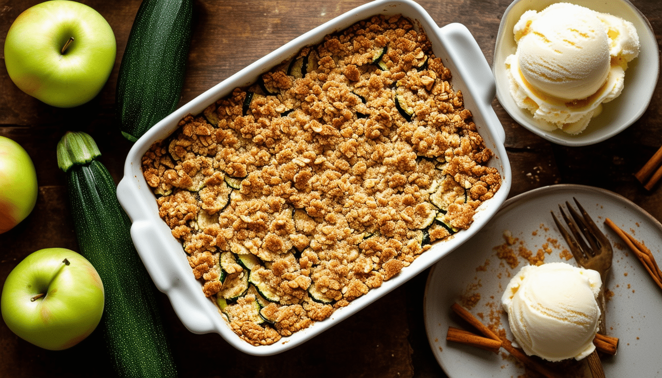 discover a delightful baked zucchini and apple crumble recipe that marries the sweetness of apples with the savory goodness of zucchini. perfect as a comforting dessert or a unique twist on a classic dish, this recipe is easy to follow and sure to impress. enjoy a warm, delicious treat that's both healthy and satisfying!