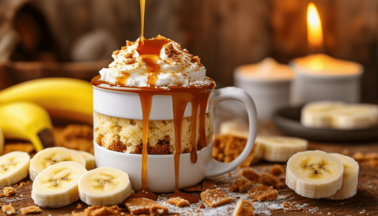 indulge in the delightful flavors of banoffee pie with our mug cake recipe! this quick and easy dessert is a perfect blend of creamy bananas, rich toffee, and fluffy cake, all cooked in a mug for a heavenly treat. ideal for satisfying your sweet tooth in minutes!
