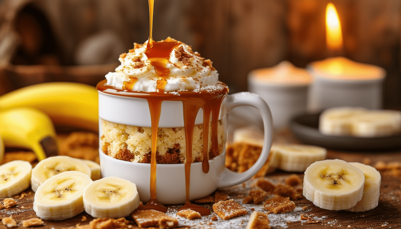 indulge in the delightful flavors of banoffee pie with our mug cake recipe! this quick and easy dessert is a perfect blend of creamy bananas, rich toffee, and fluffy cake, all cooked in a mug for a heavenly treat. ideal for satisfying your sweet tooth in minutes!