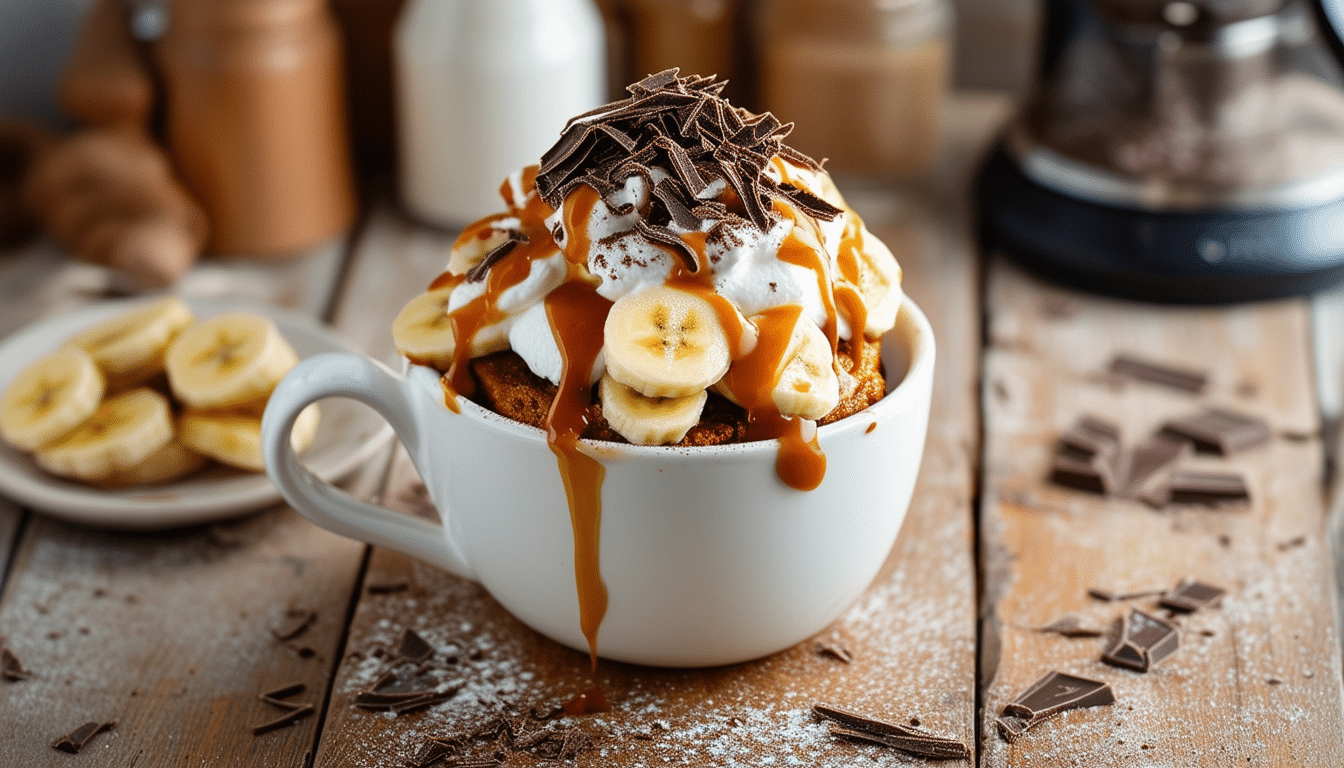 indulge in the delightful taste of banoffee pie mug cake heaven, a quick and easy dessert that combines the rich flavors of banana, toffee, and cream in a warm, comforting mug cake. perfect for satisfying your sweet tooth in minutes!