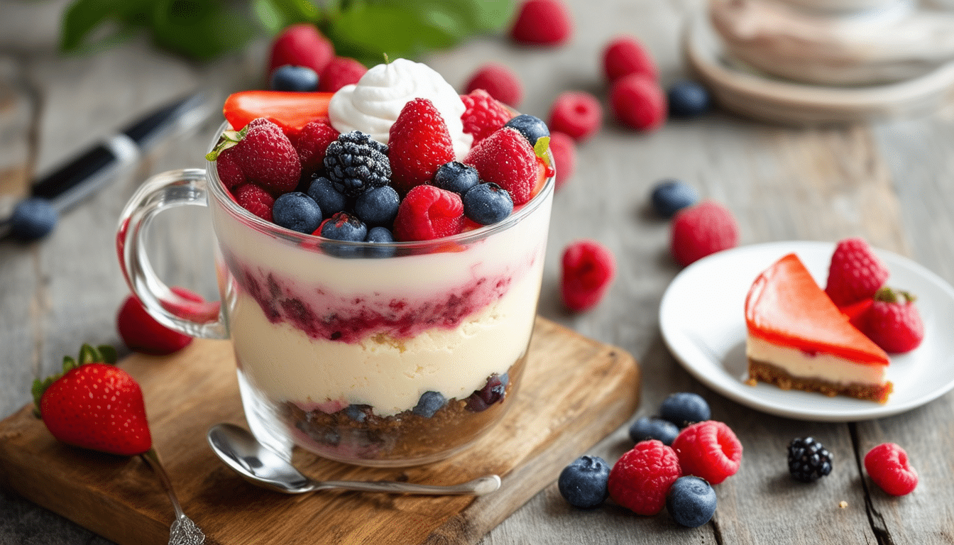 indulge in a quick and delicious berry cheesecake mug cake! this single-serving dessert combines creamy cheesecake flavors with fresh berries, all cooked in just minutes. perfect for satisfying your sweet tooth without the hassle of baking a whole cake!