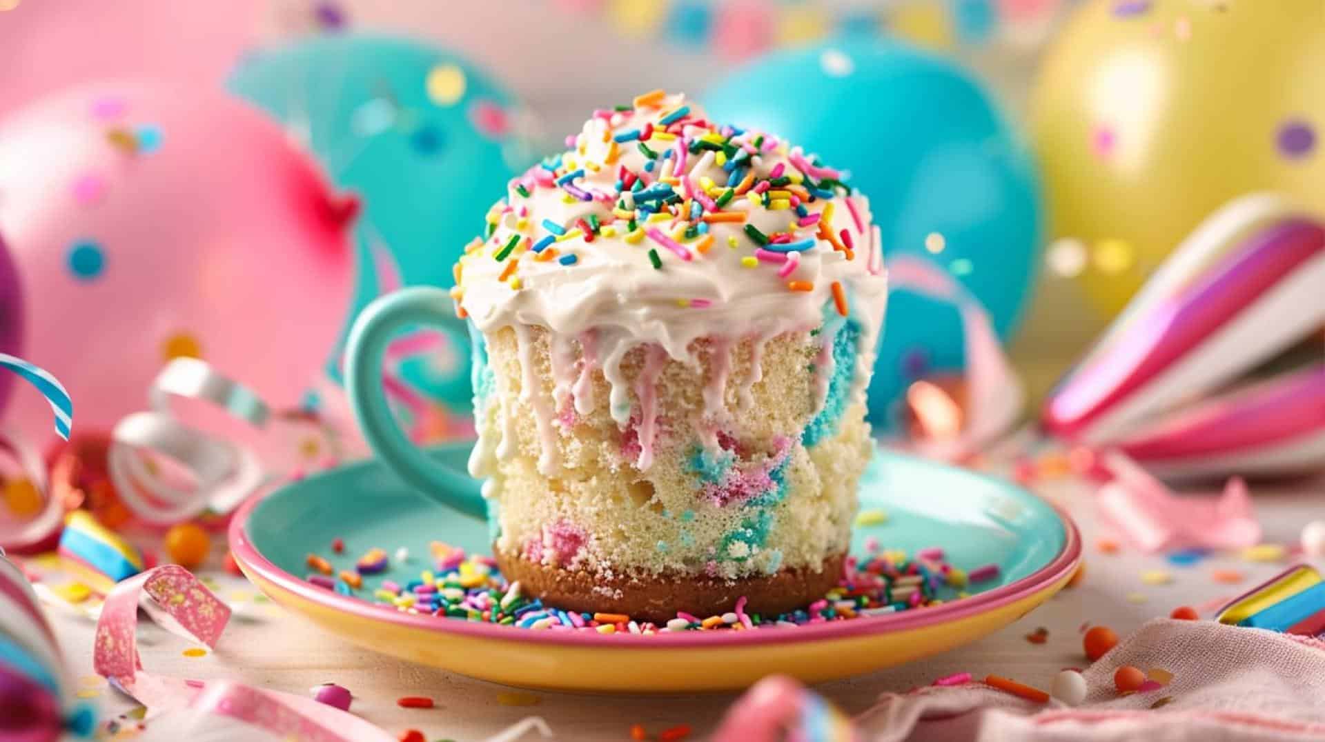 Birthday Cake Mug Cake Celebration
