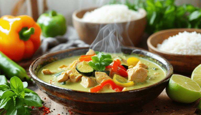 discover the transformative power of this one-pot thai green curry that promises to revolutionize your dinner routine. easy to prepare and bursting with authentic flavors, it's the perfect dish to elevate your weeknight meals effortlessly.
