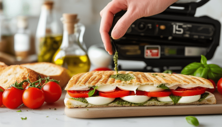 discover how to whip up a mouthwatering caprese panini in just 15 minutes! this quick and easy recipe is perfect for a tasty lunch or snack, featuring fresh mozzarella, ripe tomatoes, and fragrant basil. ideal for busy days, learn the secrets to making this italian classic at home.