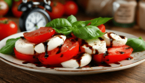 discover how to whip up a mouthwatering caprese salad in just 10 minutes! this easy and quick recipe combines fresh tomatoes, mozzarella, and basil for a delightful dish that’s perfect for any occasion. learn tips and tricks to enhance your salad’s flavor without spending hours in the kitchen.