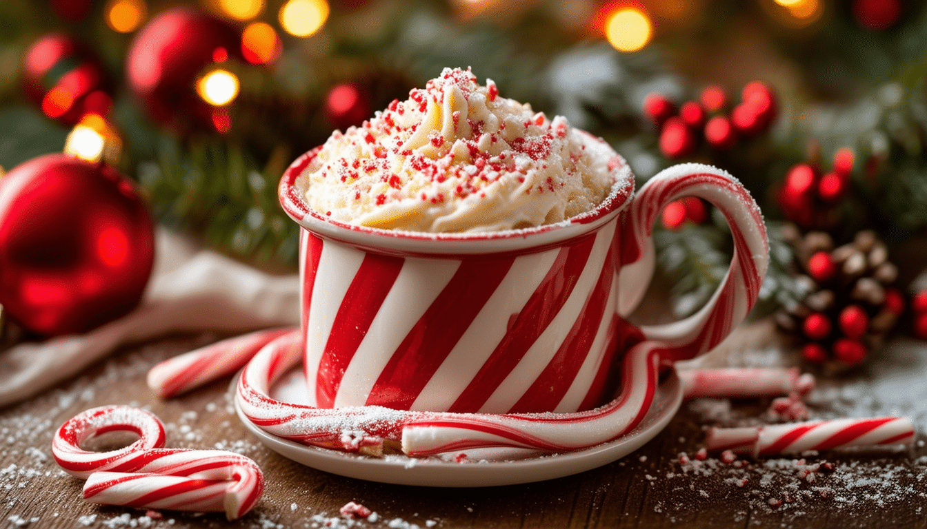 indulge in the festive spirit with our candy cane christmas mug cake recipe! perfectly sized for a quick treat, this delightful mug cake combines the classic flavors of peppermint and chocolate, making it an ideal dessert for the holiday season. enjoy it warm, topped with whipped cream or your favorite festive sprinkles!