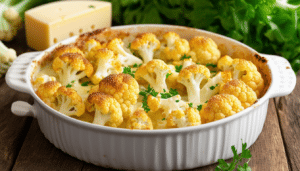 enjoy a deliciously creamy cauliflower gratin, a lighter twist on traditional potato gratin. savory cauliflower smothered in a rich cheese sauce makes for the perfect side dish or comforting main. a guilt-free indulgence everyone will love!