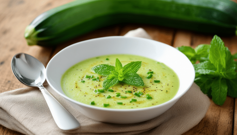 discover a refreshing chilled zucchini mint soup recipe that's perfect for warm days. this vibrant dish combines the coolness of zucchini with the uplifting flavors of fresh mint, creating a deliciously light and healthy option that’s easy to make and ideal for any occasion.