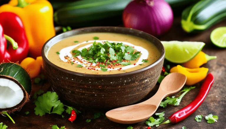 discover a delightful coconut curry zucchini soup recipe that blends the rich flavors of coconut milk and aromatic spices with fresh zucchini. perfect for a healthy, comforting meal any time of the year!