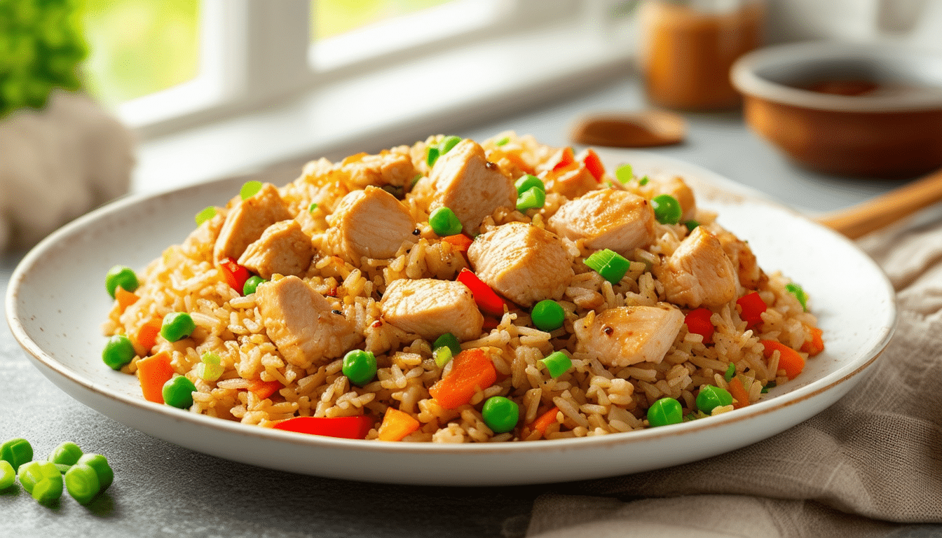 discover the simplest way to make delicious chicken fried rice with our easy-to-follow recipe. perfect for busy nights, this dish combines tender chicken, fresh vegetables, and aromatic seasonings for a satisfying meal that comes together in under 30 minutes. ideal for beginners and seasoned cooks alike!