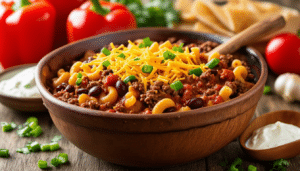 discover the simplest one-pot chili mac recipe that will become your new go-to meal! quick, delicious, and easy to prepare, this dish combines hearty chili and creamy macaroni in a single pot, perfect for busy weeknights or cozy gatherings.