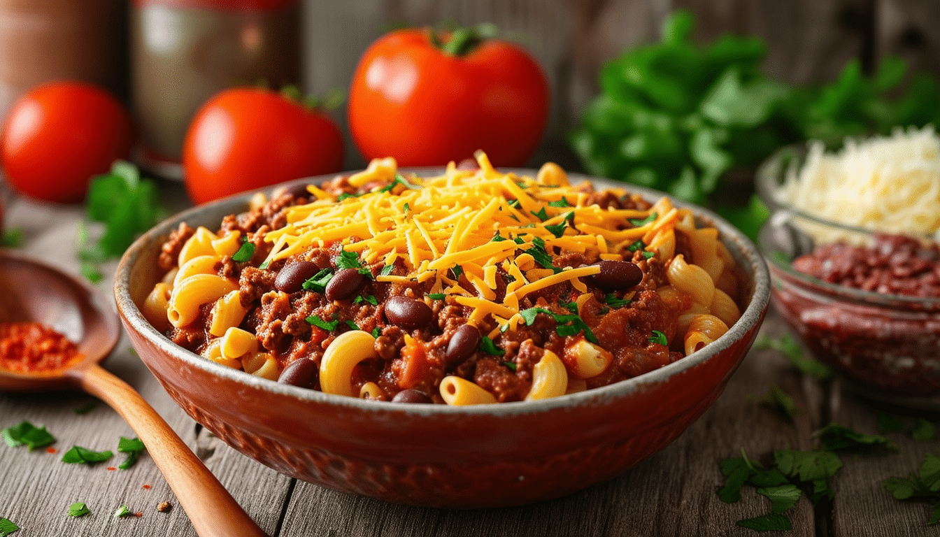 discover the ultimate comfort food with our easy one-pot chili mac recipe! this dish combines savory chili and creamy macaroni for a delightful meal that's quick to prepare and requires minimal cleanup. perfect for busy weeknights or cozy gatherings, it's a simple yet satisfying recipe that will please the whole family. dive into a bowl of deliciousness today!