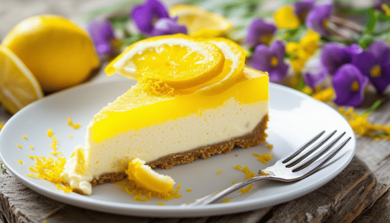 discover the refreshing taste of our no-bake lemon cheesecake that could become your ultimate dessert delight. perfectly creamy and zesty, this quick and easy recipe is ideal for any occasion. try it today and delight your taste buds!