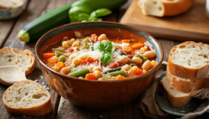 discover the ultimate comfort food with our one-pot minestrone soup recipe. packed with fresh vegetables, hearty beans, and flavorful herbs, this easy-to-make dish is perfect for cozy nights in. find out why this soup could be the missing ingredient in your comfort food collection!
