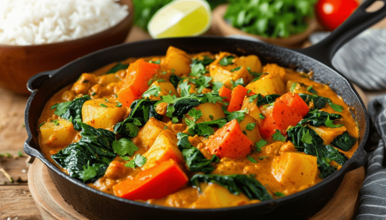 discover the ultimate convenience with our one-pot vegetable curry recipe! easy to prepare and bursting with flavor, this comforting dish is perfect for busy weeknights. enjoy a wholesome dinner solution that requires minimal cleanup and maximum taste!