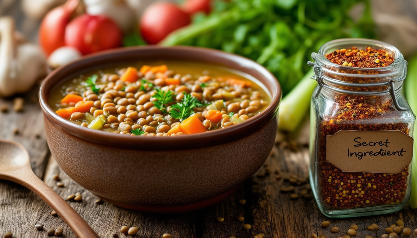 discover the secret ingredient that elevates your lentil soup to a whole new level of flavor. this simple addition can transform your comforting dish into an irresistible culinary delight that your family and friends will love. dive into the recipe and unlock the secret behind the perfect lentil soup!