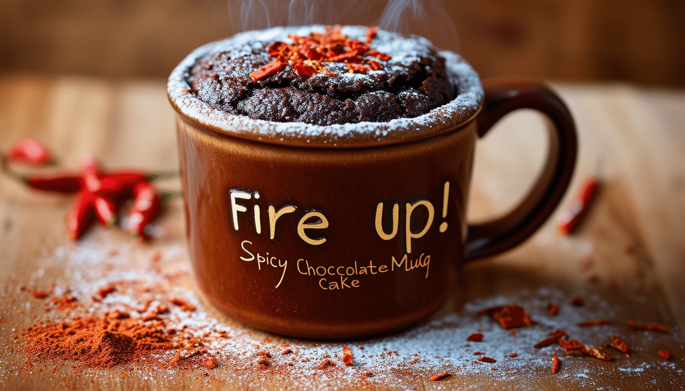 indulge in a delightful culinary experience with our fire up! spicy chocolate mug cake. this quick and easy recipe combines rich chocolate flavor with a hint of spice, perfect for satisfying your sweet tooth in minutes. ideal for chocolate lovers seeking a unique twist, this mug cake is a must-try!