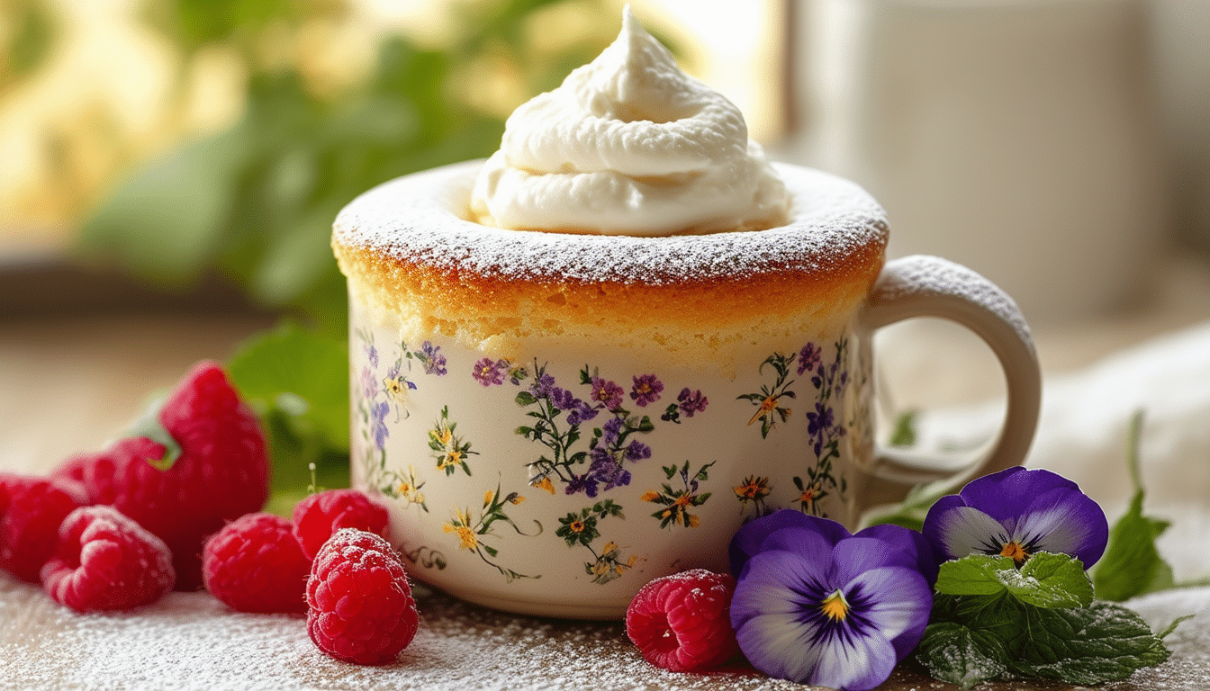 indulge in the light and airy delight of our fluffy angel food mug cake, a quick and easy single-serving dessert that’s perfect for satisfying your sweet cravings. whip it up in just minutes for a heavenly treat!