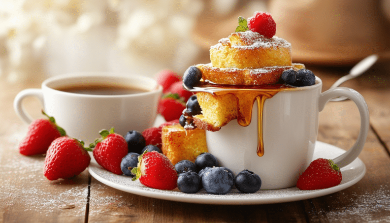 delight in a quick and easy french toast mug cake that brings the flavors of a classic breakfast into a delicious, single-serving dessert. perfect for busy mornings or a sweet treat any time of day!
