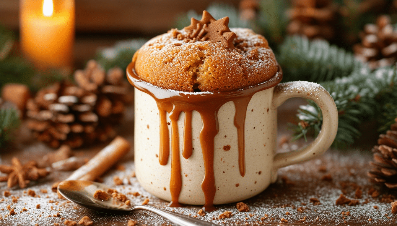 indulge in the warmth of the holidays with this easy gingerbread mug cake for one. perfectly spiced and ready in minutes, it's the ideal single-serving treat for cozy evenings or a quick dessert craving.