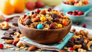 discover a fun and nutritious kid's energy-boosting trail mix recipe that's perfect for snacks or outdoor adventures. packed with healthy ingredients, this mix provides the ideal fuel for active kids!