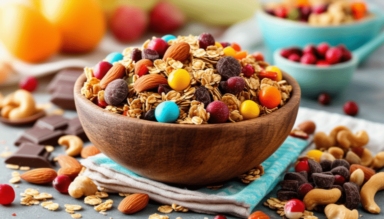 discover a fun and nutritious kid's energy-boosting trail mix recipe that's perfect for snacks or outdoor adventures. packed with healthy ingredients, this mix provides the ideal fuel for active kids!