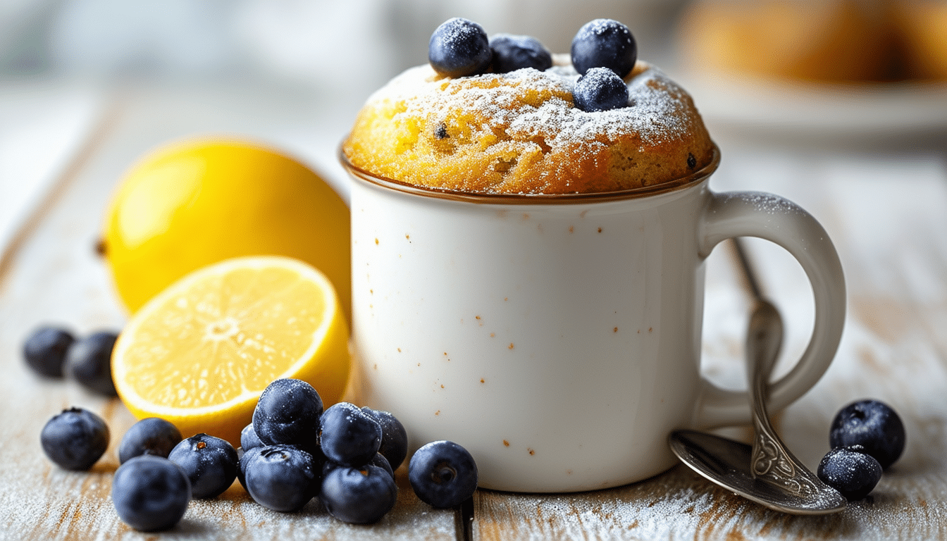 indulge in the delightful flavors of our luscious lemon blueberry mug cake, a quick and easy dessert that combines zesty lemon and fresh blueberries. perfect for satisfying your sweet tooth in just a few minutes, this single-serving treat is a delicious way to brighten your day.