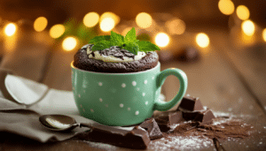 indulge in the rich flavors of our midnight mint chocolate mug cake. this quick and easy recipe combines decadent chocolate and refreshing mint, all made in minutes. perfect for satisfying your late-night cravings or as a cozy dessert for any occasion!