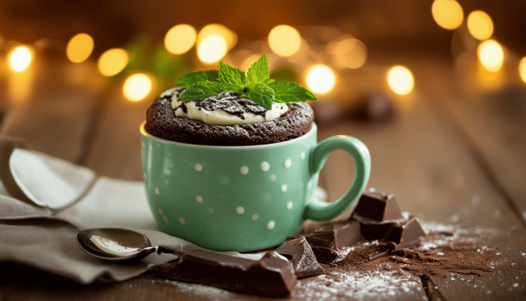 indulge in the rich flavors of our midnight mint chocolate mug cake. this quick and easy recipe combines decadent chocolate and refreshing mint, all made in minutes. perfect for satisfying your late-night cravings or as a cozy dessert for any occasion!