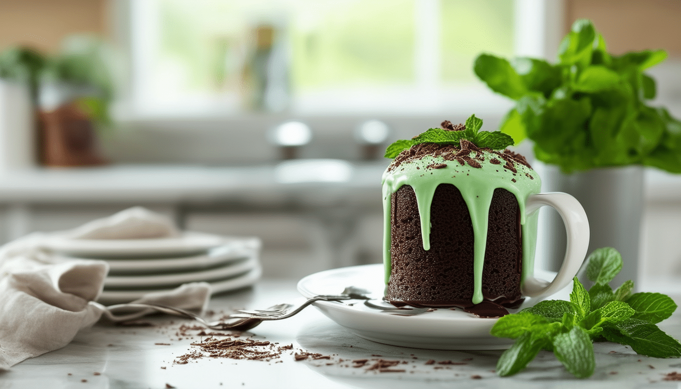 indulge in the decadent flavors of our midnight mint chocolate mug cake, a quick and easy dessert that combines rich chocolate and refreshing mint in a single serving. ready in just minutes, this delightful treat is perfect for satisfying your sweet cravings any time of day.