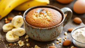 indulge in a quick and delicious paleo banana bread mug cake that satisfies your sweet tooth while keeping it healthy. perfect for a single serving, this easy recipe combines ripe bananas, almond flour, and a touch of honey for a delightful treat ready in minutes!