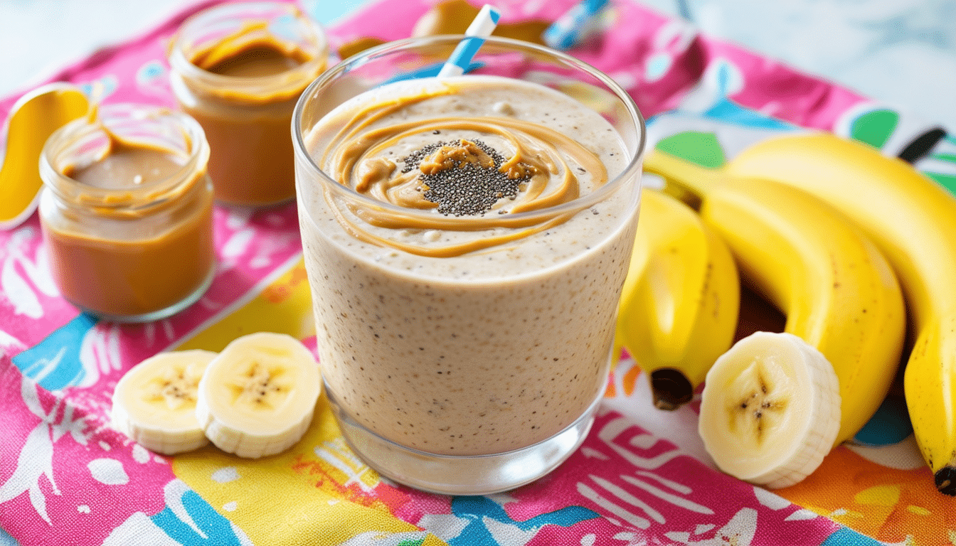discover a delicious and nutritious peanut butter banana smoothie recipe that's perfect for breakfast or a quick snack. packed with protein and flavor, this creamy treat combines ripe bananas, creamy peanut butter, and a splash of milk for a wholesome drink that's both satisfying and energizing.