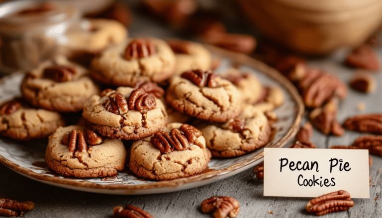 indulge in the delightful taste of pecan pie in a bite-sized treat with these pecan pie mini cookies. this easy recipe combines the rich flavor of pecans and the sweetness of caramel in a perfect cookie form, making them a great addition to any dessert table or a simple sweet snack. perfect for holidays or parties!