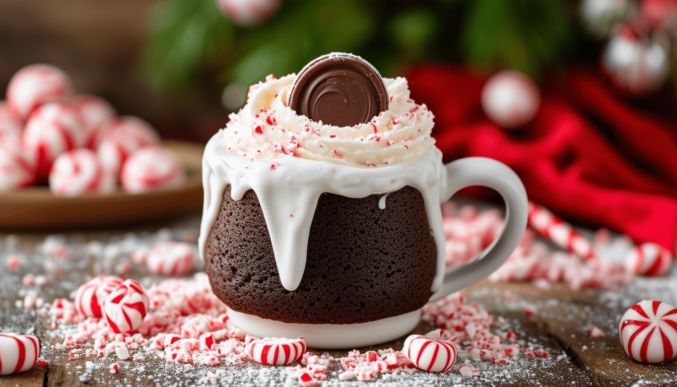 indulge in the rich and minty flavors of our peppermint patty mug cake treat. this quick and easy dessert is perfect for satisfying your sweet cravings in just minutes. enjoy a delicious, warm chocolate mug cake infused with peppermint, topped with creamy frosting for the ultimate treat!